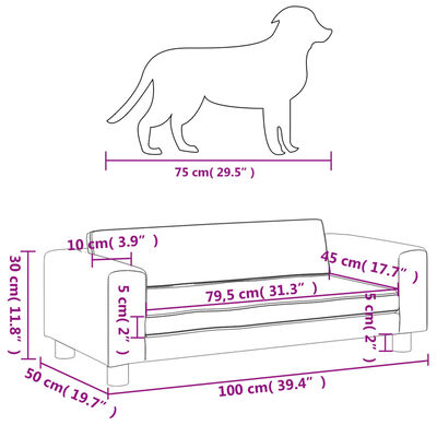 vidaXL Cama para cães com extensão 100x50x30 cm couro artificial cinza