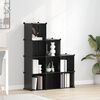 vidaXL Organizador de arruma&ccedil;&atilde;o com 9 cubos PP preto