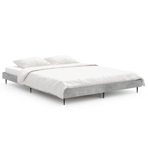 vidaXL Estrutura de cama 140x190 cm derivados de madeira cinza cimento
