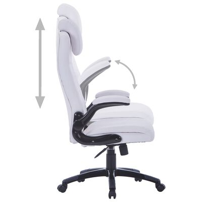 vidaXL Cadeira giratória ajustável couro artificial branco
