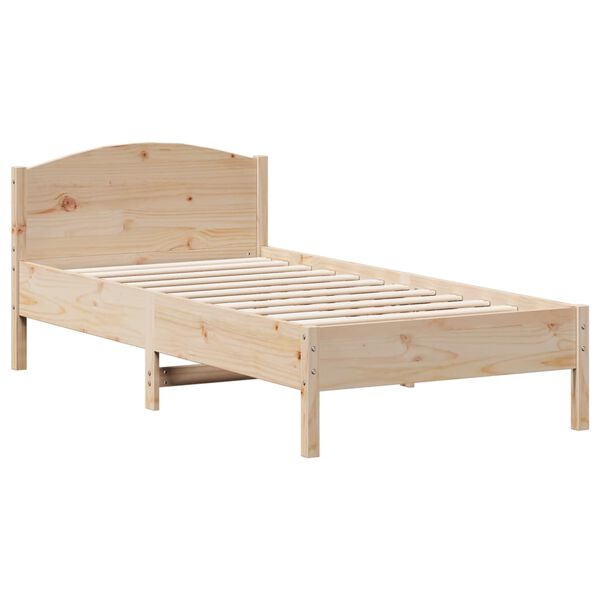 vidaXL Cama sem colch&atilde;o 75x190 cm madeira de pinho maci&ccedil;a
