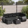 vidaXL 6 pcs conjunto sof&aacute;s de jardim c/ almofad&otilde;es vime PE preto