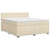 vidaXL Cama box spring com colch&atilde;o Creme 140 x 190 cm Tecido
