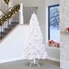 vidaXL &Aacute;rvore de Natal Artificial com 300 LEDs Branco 240 cm PVC e A&ccedil;o
