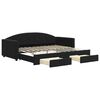 vidaXL Sof&aacute;-cama com gavet&atilde;o e gavetas 90x200 cm veludo preto