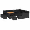 vidaXL Conjunto de Sof&aacute; de Jardim com almofada 12 pcs Preto vime PE