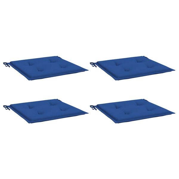 vidaXL Almofad&otilde;es p/ cadeiras jardim 4 pcs 40x40x4 cm oxford azul real