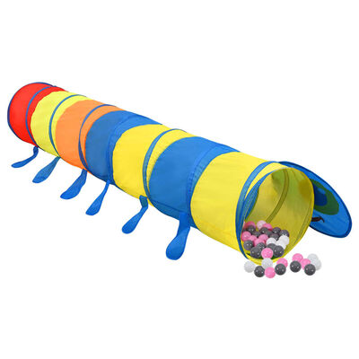 vidaXL Túnel de brincar infantil + 250 bolas 245 cm poliéster multicor