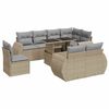 vidaXL 9 pcs conjunto de sof&aacute;s p/ jardim com almofad&otilde;es vime PE bege