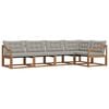 vidaXL Conjunto de Sof&aacute;s para Exterior 5 unid. Cinza Natural e Claro