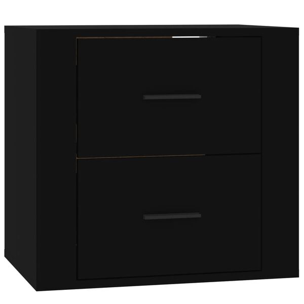 vidaXL Mesa de cabeceira de parede 50x36x47 cm preto