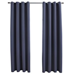 vidaXL Cortinas blackout c/ argolas em metal 2 pcs 140x245cm antracite