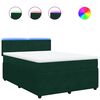 vidaXL Cama com molas/colch&atilde;o 160x200 cm veludo verde-escuro