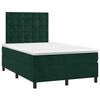 vidaXL Cama boxspring com colch&atilde;o 120x200 cm veludo verde-escuro
