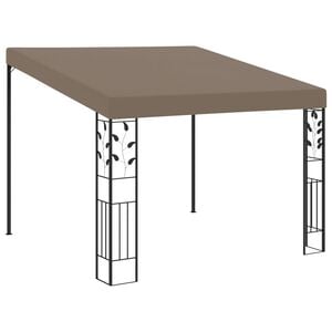 vidaXL Gazebo de parede 3x3x2,5 m cinzento-acastanhado