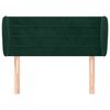 vidaXL Cabeceira de cama c/ abas veludo 103x23x78/88cm verde-escuro