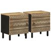 vidaXL Mesa de cabeceira 2 pcs 40x33,5x46 cm mangueira &aacute;spera maci&ccedil;a