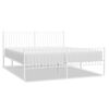 vidaXL Estrutura de cama com cabeceira e p&eacute;s 183x213 cm metal branco