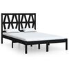 vidaXL Estrutura de cama king 150x200 cm pinho maci&ccedil;o preto