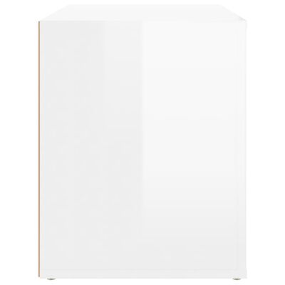 vidaXL Mesa de cabeceira 60x36x45cm derivados madeira branco brilhante