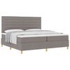 vidaXL Cama Box com colch&atilde;o Cinzento-acastanhado 200 x 200 cm tecido