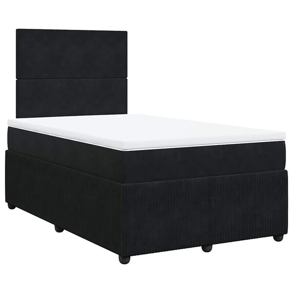 vidaXL Cama boxspring com colch&atilde;o 120x200 cm veludo preto