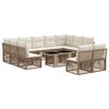 vidaXL Conjunto de Sof&aacute; de Jardim 12 unid. Bege vime PE