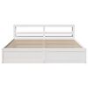 vidaXL Estrutura de cama com cabeceira 200x200 cm pinho maci&ccedil;o branco