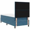 vidaXL Cama Box Spring LED com colch&atilde;o Azul Escuro 90 x 190 cm Veludo