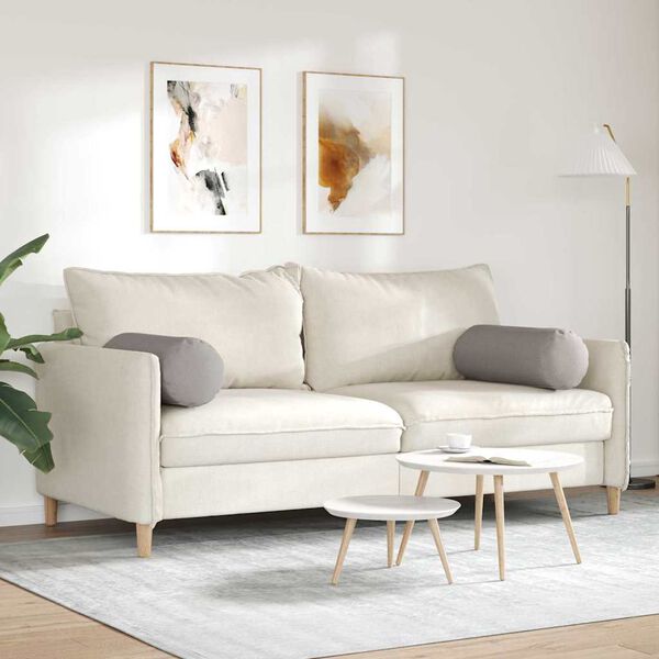 vidaXL Almofadas de Apoio 2 pcs Cinzento-acastanhado Ø 25 x 70 cm