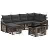 vidaXL Conjunto de Sof&aacute; de Jardim 7 unid. Cinza e Cinza Escuro vime PE
