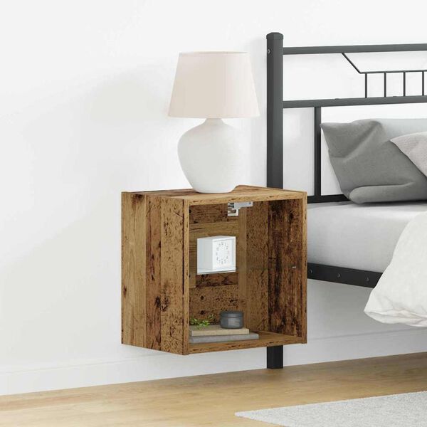 vidaXL Prateleira Flutuante com Luz LED Castanho 40 x 28,5 x 40 cm