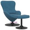 vidaXL Cadeira Egg com Puff with Footstool Azul Veludo