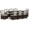 vidaXL Conjunto de Jantar para Jardim 9 unid. Castanho vime PE