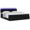 vidaXL Cama Otomana com colchão & LEDs 180x200cm tecido preto