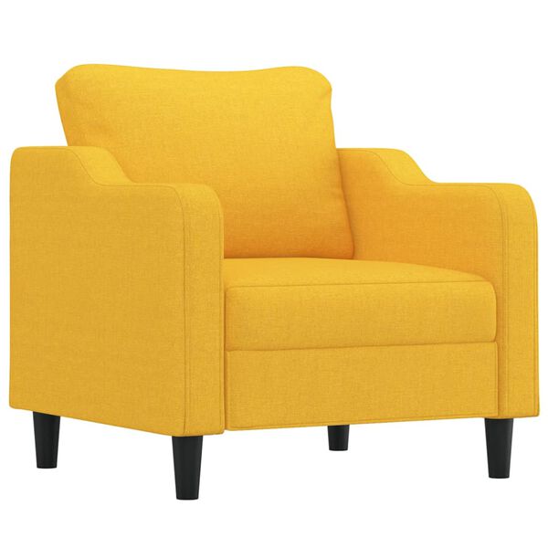 vidaXL Poltrona 60 cm tecido amarelo-claro