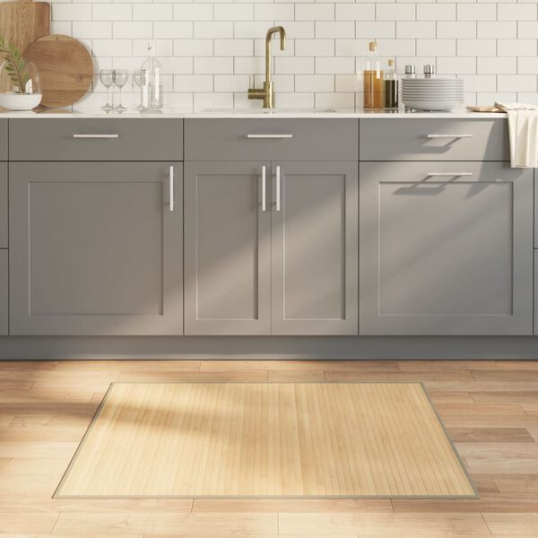vidaXL Tapete retangular 80x100 cm bambu cor natural clara