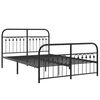 vidaXL Estrutura de cama com cabeceira e p&eacute;s 140x200 cm metal preto