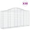 vidaXL Cestos gabião arqueados 30 pcs 200x30x100/120 ferro galvanizado