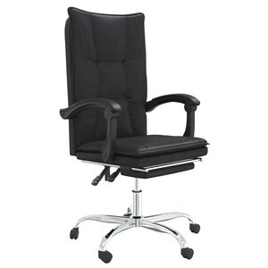 vidaXL Cadeira de escrit&oacute;rio reclin&aacute;vel couro artificial preto