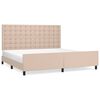 vidaXL Estrutura cama cabeceira 200x200 cm couro artificial cappuccino