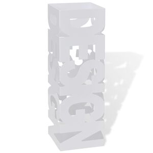 Suporte guarda-chuvas/de armazenamento quadrado branco a&ccedil;o 48,5 cm