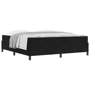 vidaXL Estrutura da Cama com colch&atilde;o Preto 180 x 200 cm tecido
