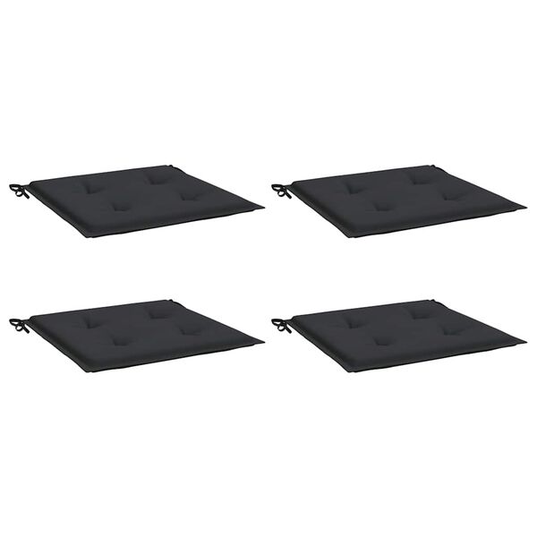 vidaXL Almofad&otilde;es p/ cadeiras de jardim 4 pcs tecido oxford preto