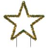 vidaXL Decora&ccedil;&atilde;o estrela de Natal c/ luz e estacas 115 luzes LED 85 cm