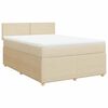 vidaXL Cama com molas/colch&atilde;o 140x190 cm tecido cor creme