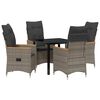 vidaXL Conjunto de Jantar para Jardim 5 unid. Cinzeto vime PE