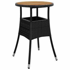 vidaXL Mesa de jardim &Oslash;60x75 cm madeira de ac&aacute;cia e vime PE preto