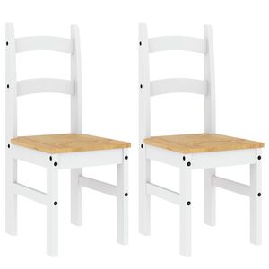 vidaXL Cadeiras de jantar 2 pcs 40x46x99 cm pinho maci&ccedil;o branco