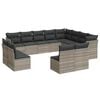 vidaXL 12 pcs conj. sof&aacute;s jardim com almofad&otilde;es vime PE cinzento-claro